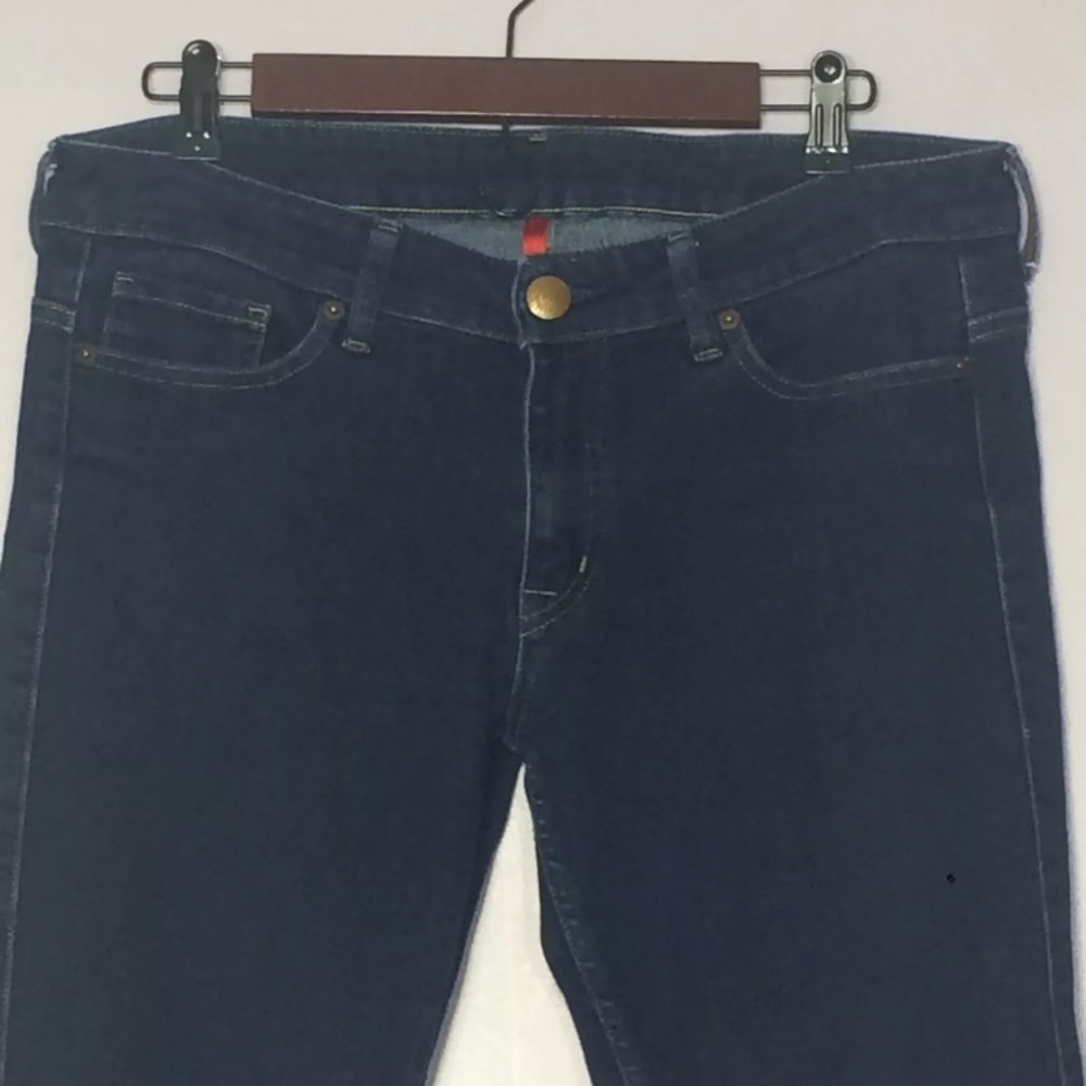Sale Dark Wash Skinny Straight Middle Rise Jeans